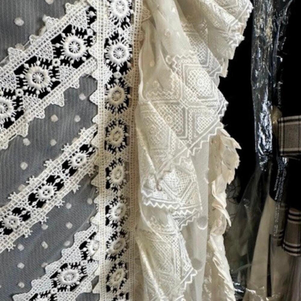 Zimmermann Lace Dress Long Sleeve High Low Skirt Off White Size 1 Medium 6 - Picture 8 of 11